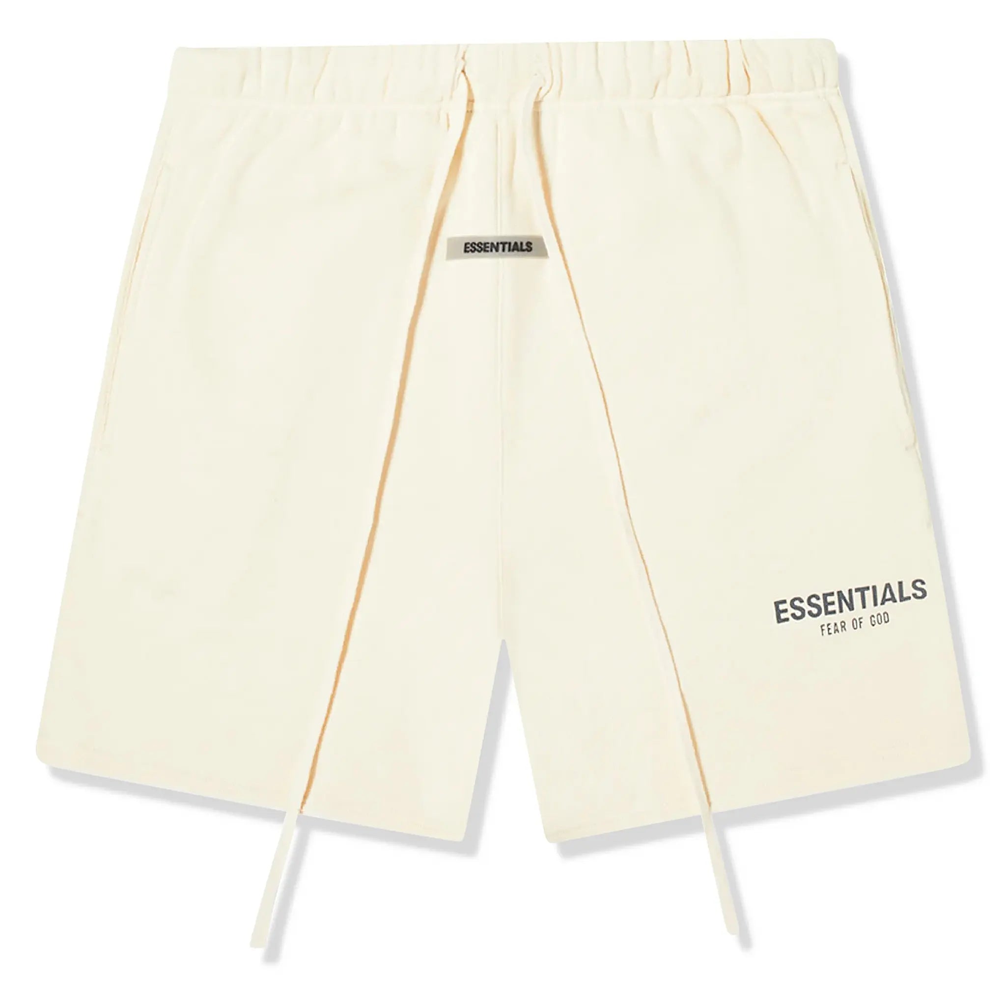 Front view of Fear Of God Essentials Buttercream Reflective Shorts 160SP202011F